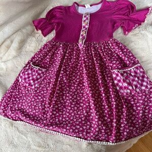 Ricrac & Ruffles pink floral dress